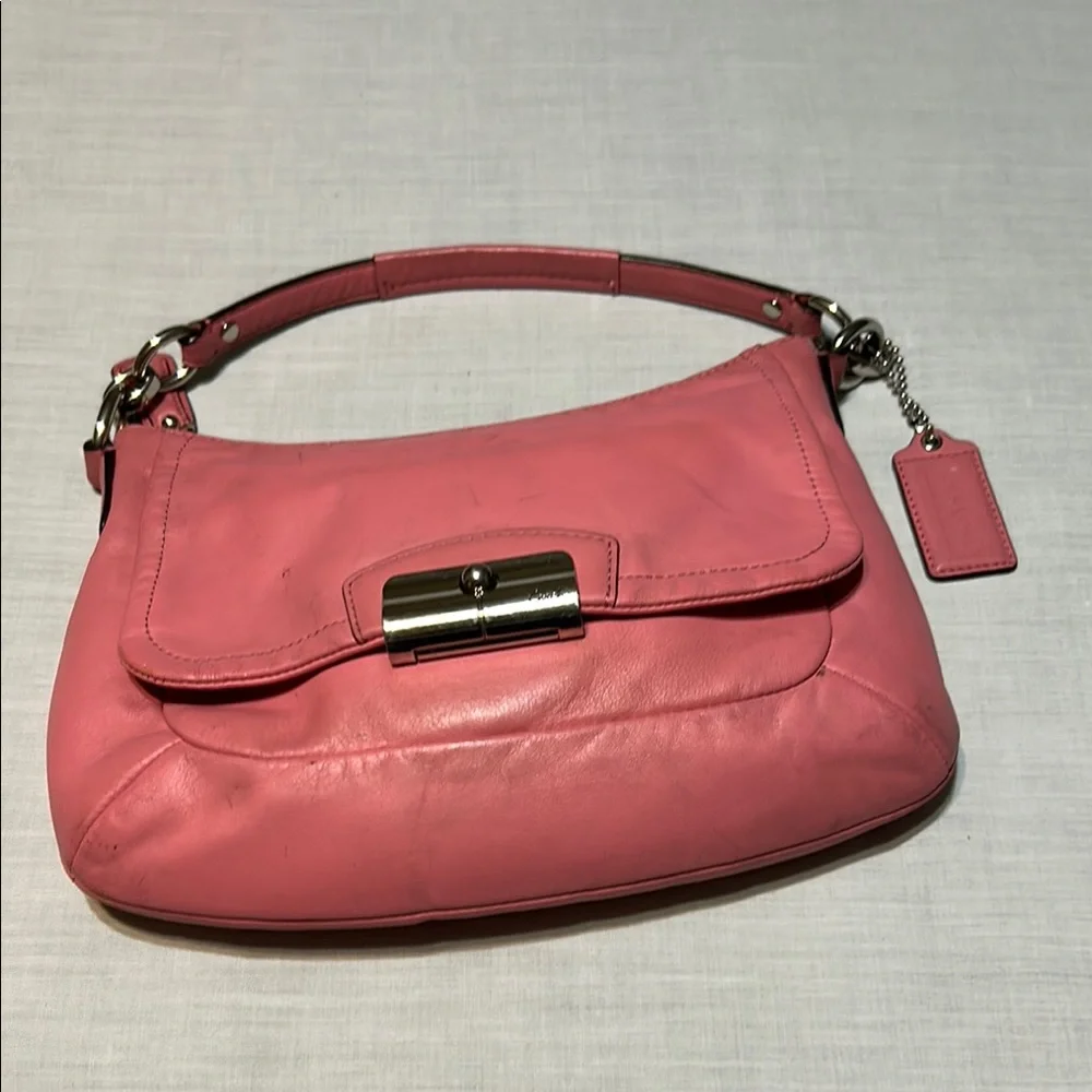 Coach Pink Leather Kristin Shoulder Women's Bag - Picture 3 of 10